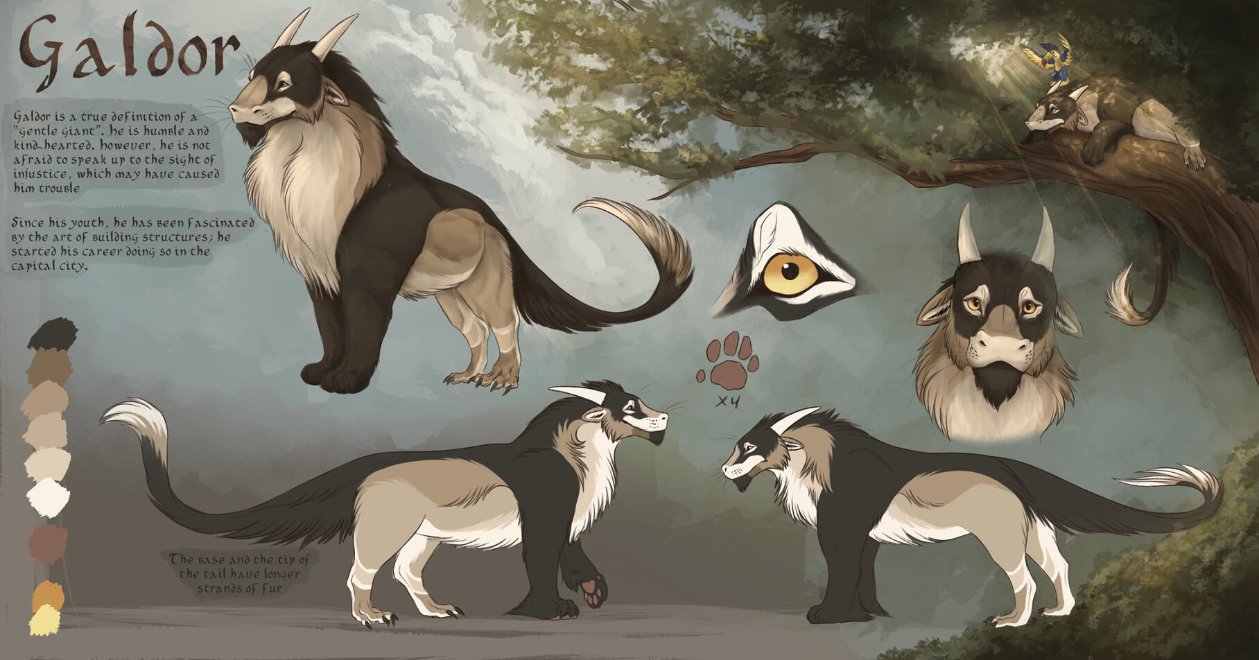 Base price + 2 fullbodies + headshot + background elements = €160